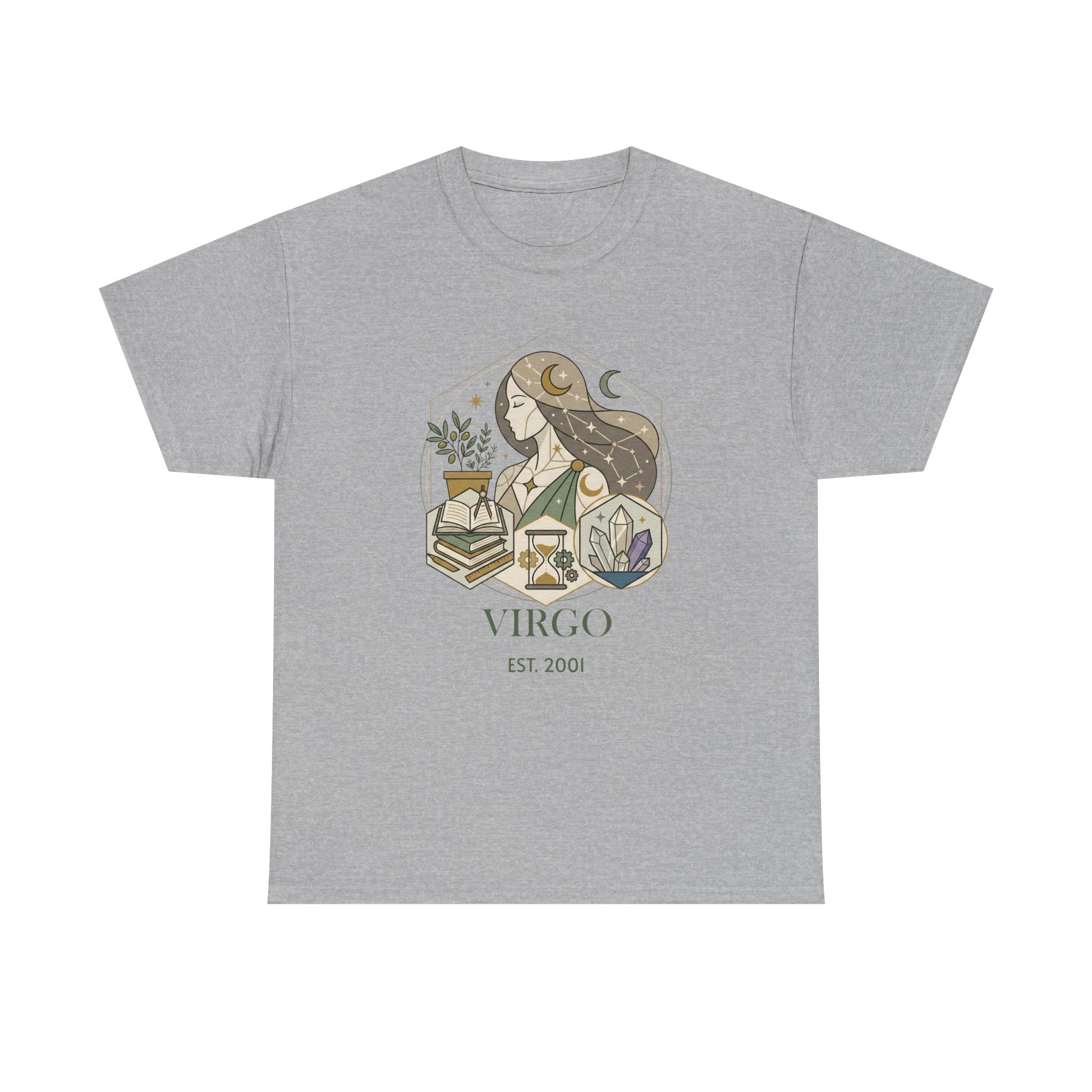 Virgo zodiac t-shirt back view, plain solid color